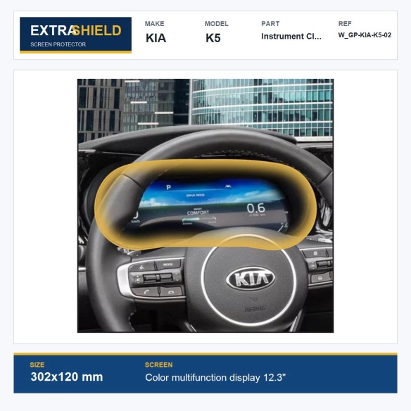 KIA K5 Instrument Cluster ExtraShield Screen Protector