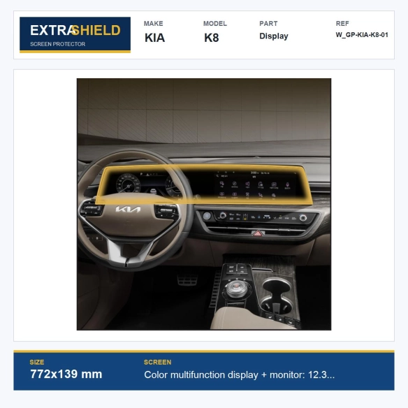 KIA K8 Display ExtraShield Screen Protector