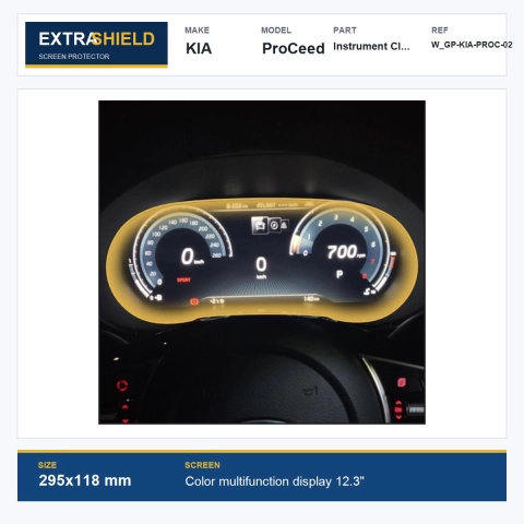 KIA ProCeed Instrument Cluster ExtraShield Screen Protector