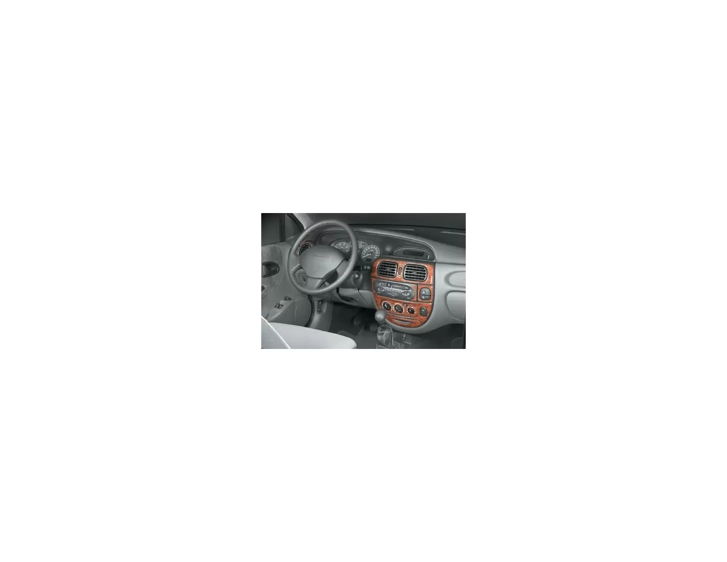 Renault Megane 03.99 - 02.03 Kit Rivestimento Cruscotto all'interno del veicolo Cruscotti personalizzati 17-Decori