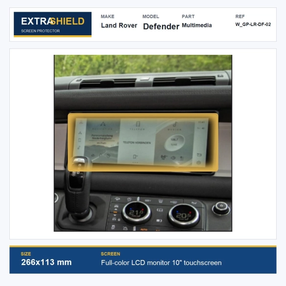 Land Rover Defender Multimedia ExtraShield Screen Protector