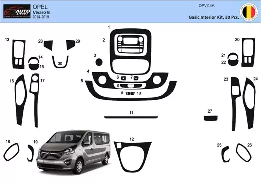 Renault Trafic 01.2015 3D Decor de carlinga su interior del coche 30-Partes