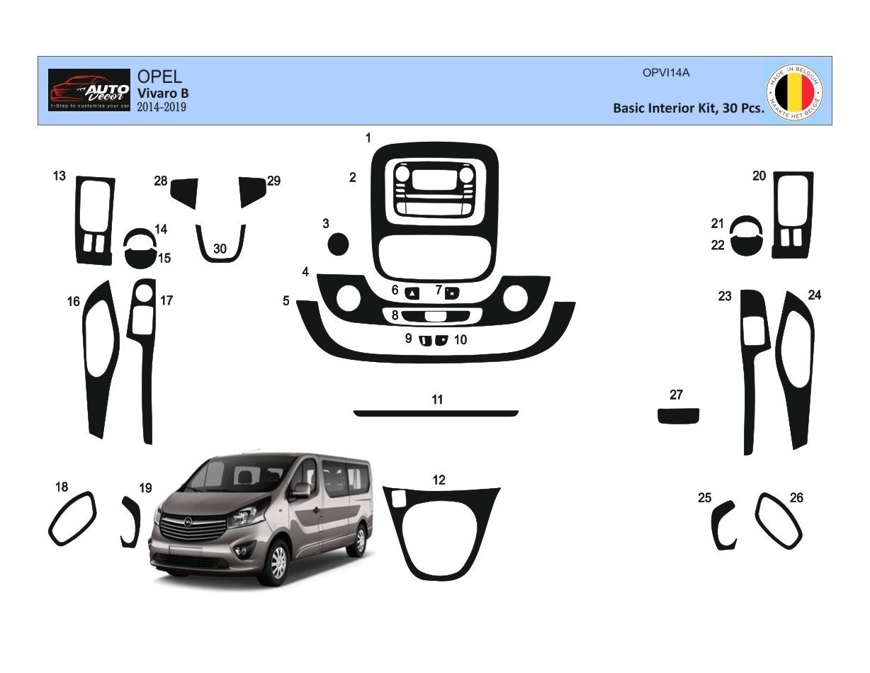 Renault Trafic 01.2015 3D Decor de carlinga su interior del coche 30-Partes