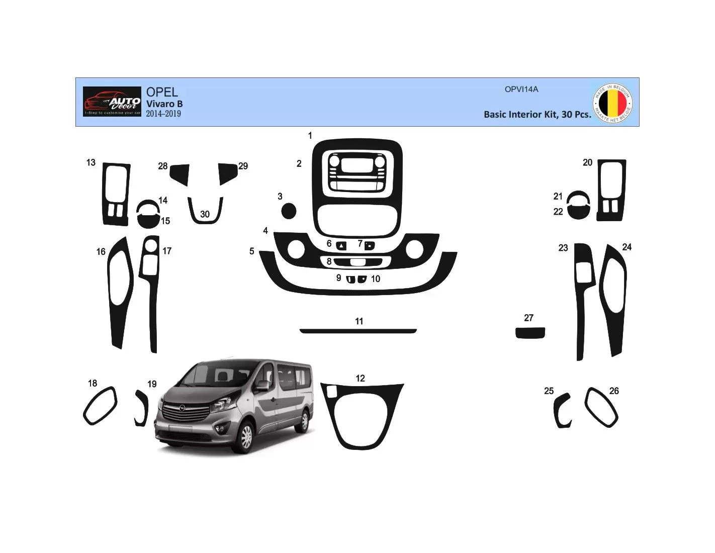 Renault Trafic 01.2015 3D Decor de carlinga su interior del coche 30-Partes