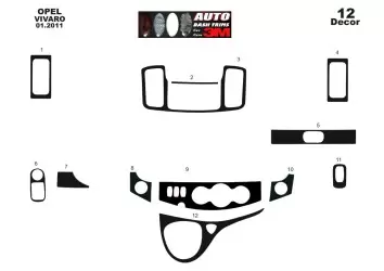 RENAULT Renault Trafic-Nissan Primastar 01.2011 Digi 3M 3D Interior Dashboard Trim Kit Dash Trim Dekor 12-Parts €49.49