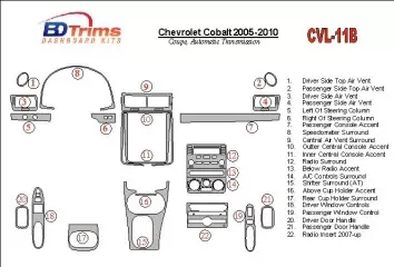 Chevrolet Cobalt 2005-UP Coupe, Automatic Gear BD Interieur Dashboard Bekleding Volhouder