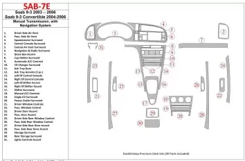 Saab 9-3 2003-2006 Manual Gear Box, With NAVI Interior BD Dash Trim Kit