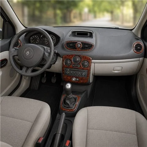 Renault Clio-3 2005-2012 3D Armaturenbrett-Dekor-Set, 9 Teile