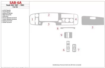 Saab 900 1987-1993 Full Set Interior BD Dash Trim Kit