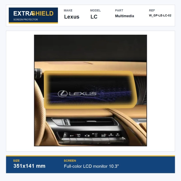 Lexus LC Multimedia ExtraShield Screen Protector