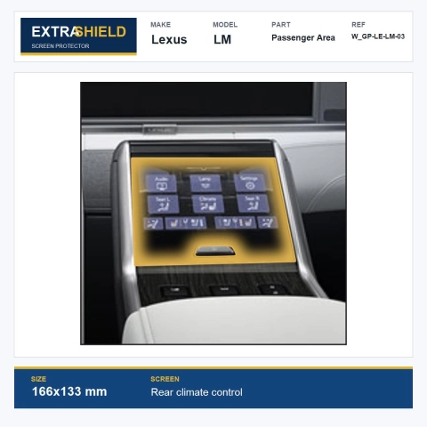 Lexus LM Passenger Area ExtraShield Screen Protector