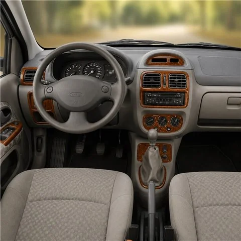 Renault Clio Symbol 2004-2008 3D Armaturenbrett-Dekor-Set, 15 Teile