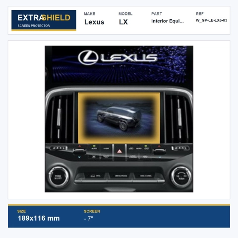 Lexus LX Interior Equipment ExtraShield Screen Protector