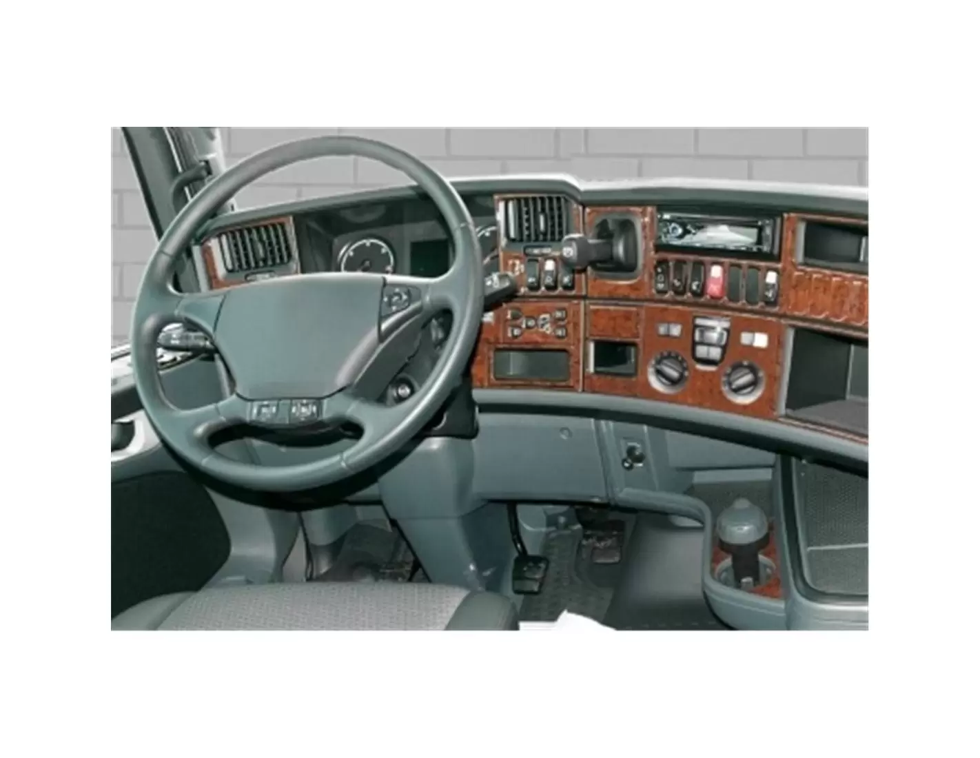 Scania R-Series R2 HighLine 2009 Mittelkonsole Armaturendekor Cockpit Dekor 54-Teilige - 1- Cockpit Dekor Innenraum