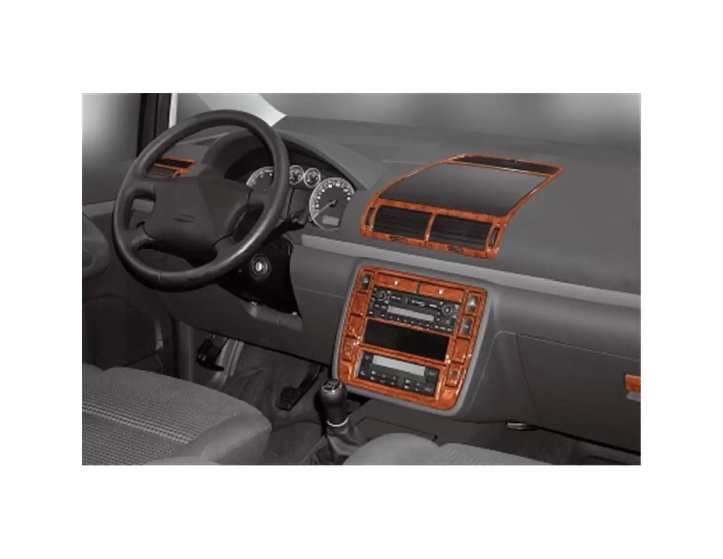 Seat Alhambra 07.00-12.09 3M 3D Interior Dashboard Trim Kit Dash Trim Dekor 24-Parts