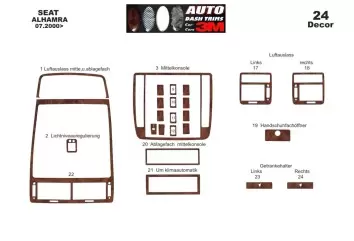 Seat Alhambra 07.00-12.09 3D Decor de carlinga su interior del coche 24-Partes
