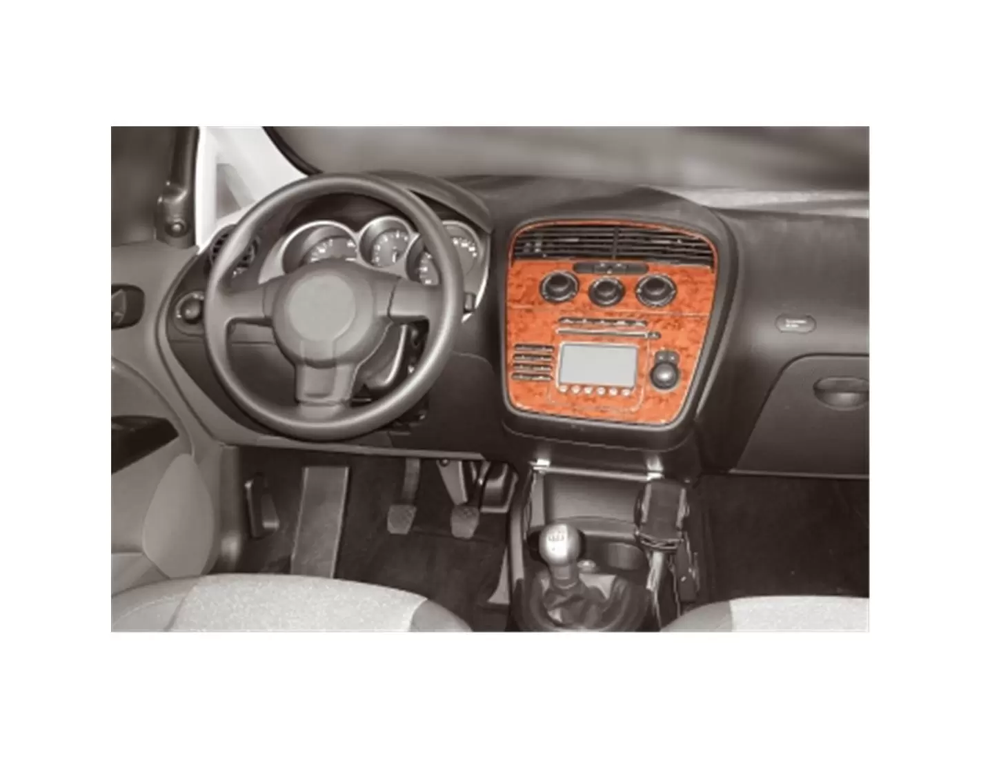 Fyearfly Car Navigation Panel Frame Cover Trim Interior Decor Fit para Seat  Leon/Toledo 1M, Dashboard Console Panel de navegación Trim Cover