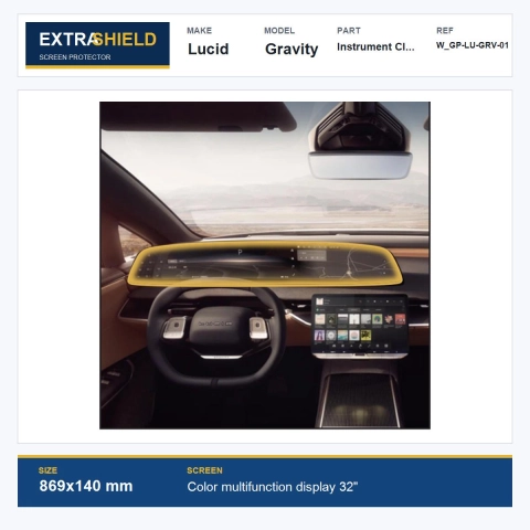Lucid Gravity Instrument Cluster ExtraShield Screen Protector