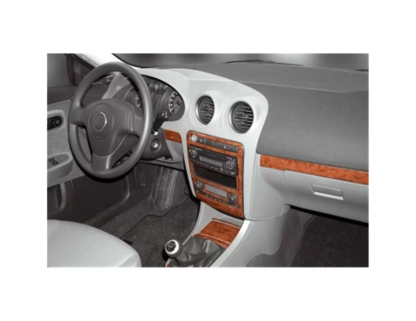 Seat Ibiza-Cordoba 04.02-12.07 3M 3D Interior Dashboard Trim Kit Dash Trim Dekor 14-Parts