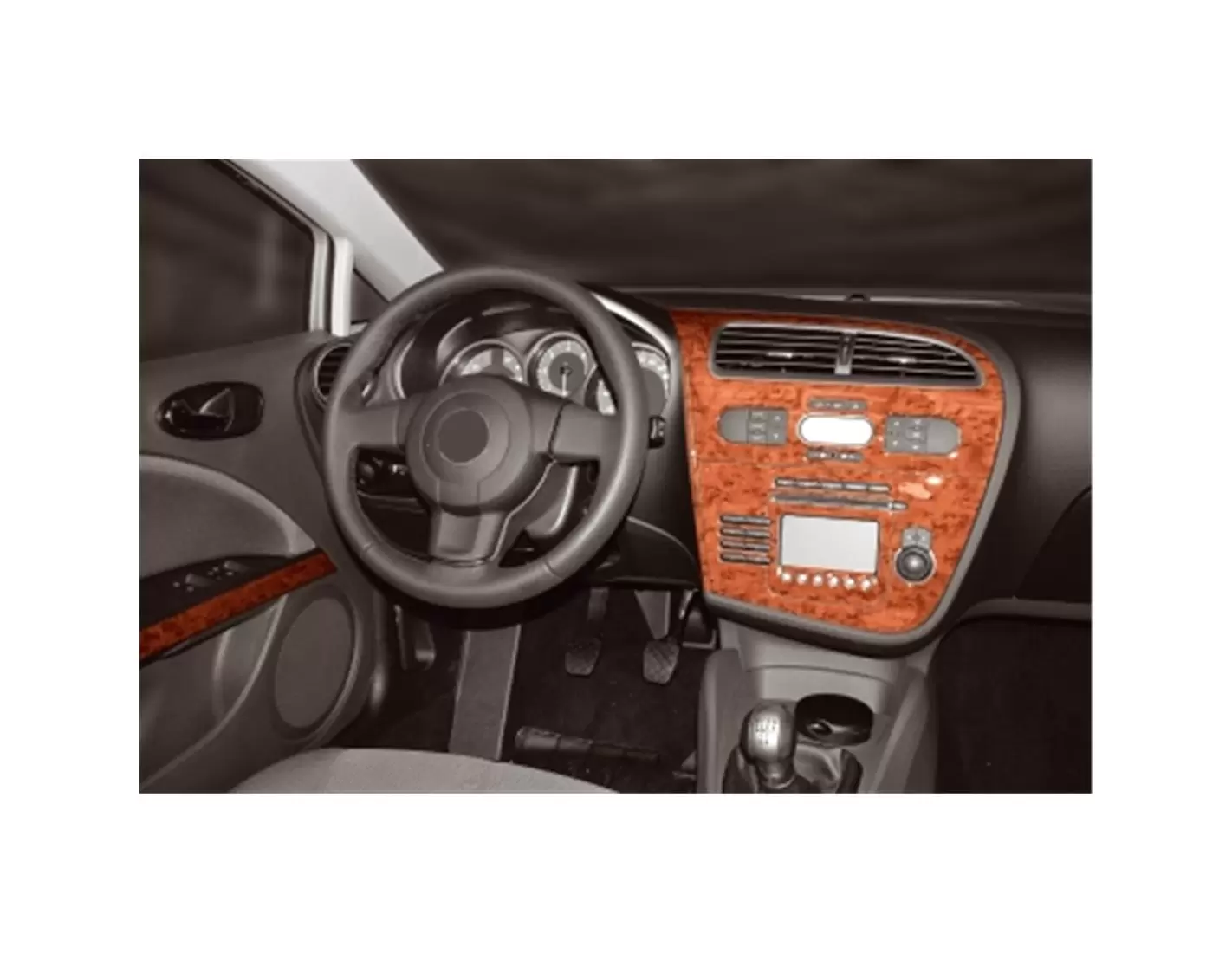 Seat Leon 1P 06.05 - 09.09 3D Inleg dashboard Interieurset aansluitend en pasgemaakt op he 8 -Teile