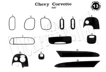Chevrolet Corvette 09.1997 Mittelkonsole Armaturendekor Cockpit Dekor 13 -Teile