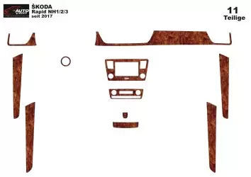 Skoda Rapid 2018 Kit la décoration du tableau de bord 11-Pièce - 1 - habillage decor de tableau de bord