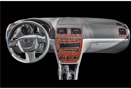 Skoda Yeti 01.2010 3M 3D Interior Dashboard Trim Kit Dash Trim Dekor 21-Parts