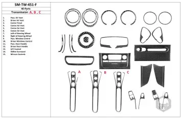 Smart Fortwo 451 2007-2015 3D Interior Dashboard Trim Kit Dash Trim Dekor