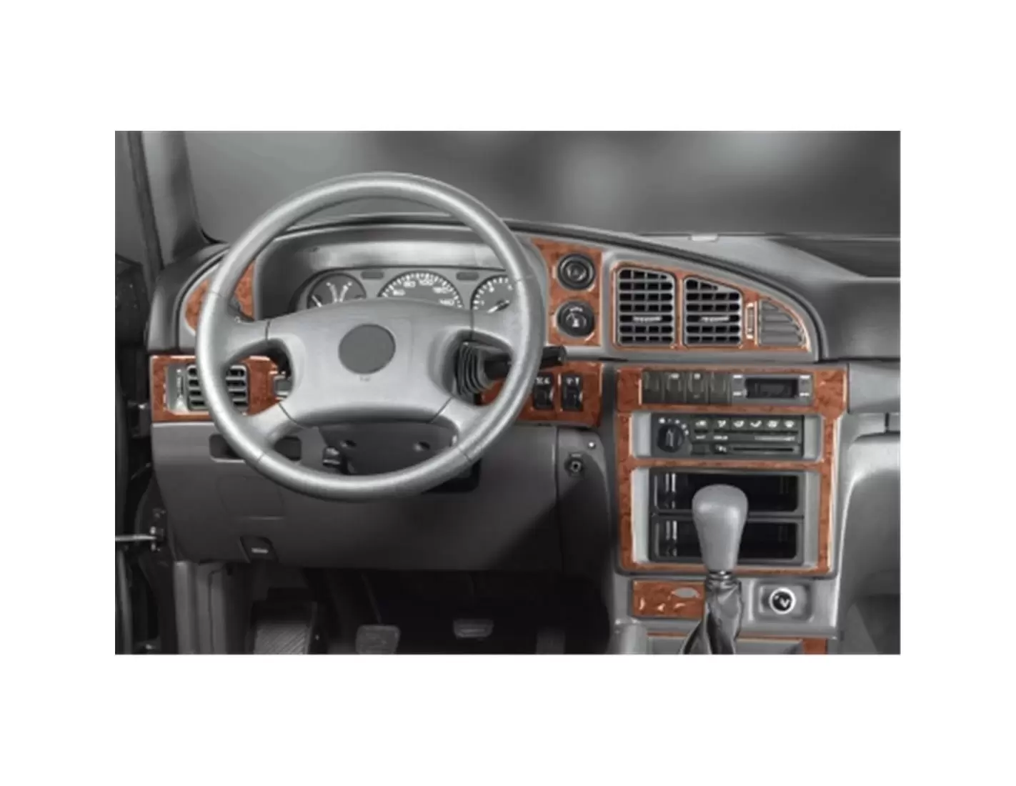 Ssangyong Musso 04.96-12.99 3M 3D Interior Dashboard Trim Kit Dash Trim Dekor 17-Parts