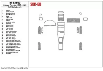 Subaru Forester 1998-2002 Automatic Gearbox, Full Set, 30 Parts set BD Interieur Dashboard Bekleding Volhouder
