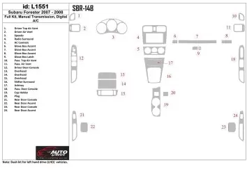 Subaru Forester 2007-2008 Full Set, Automatic Gear, Manual Gearbox AC Decor de carlinga su interior