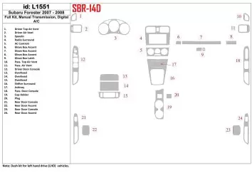 Subaru Forester 2007-2008 Ensemble Complet, boîte manuelle Box, Automatic AC BD Kit la décoration du tableau de bord - 1 - habil