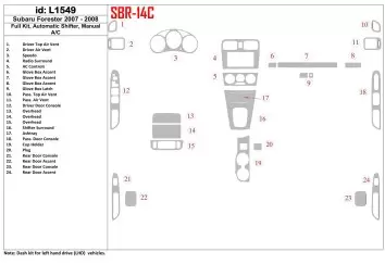 Subaru Forester 2007-2008 Full Set, Manual Gear Box, Manual Gearbox AC Decor de carlinga su interior