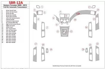 Subaru Forester 2009-UP Full Set, Automatic Gear BD Interieur Dashboard Bekleding Volhouder