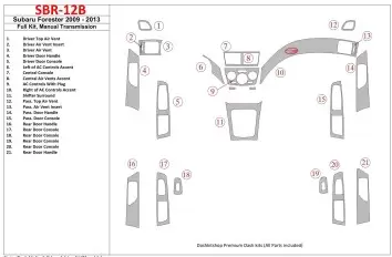 Subaru Forester 2009-UP Full Set, Manual Gear Box Decor de carlinga su interior
