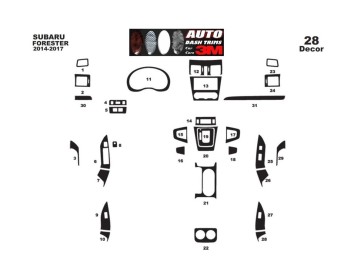 Subaru Forester 2014-2017 3M 3D Interior Dashboard Trim Kit Dash Trim Dekor 28-Parts Subaru Forester 2014-2017 3M 3D Interior Dashboard Trim Kit Dash Trim Dekor 28-Parts