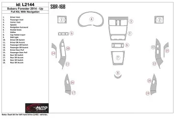 Subaru Forester 2014-UP Ensemble Complet, Sans NAVI BD Kit la décoration du tableau de bord - 1 - habillage decor de tableau de 