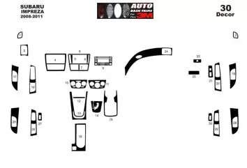 Subaru Impreza 01.2007 3M 3D Interior Dashboard Trim Kit Dash Trim Dekor 22-Parts