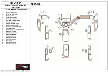 Subaru Impreza 2009-UP Full Set, Manual Gear Box BD Interieur Dashboard Bekleding Volhouder