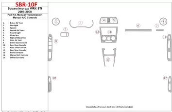 Subaru Impreza WRX 2005-2008 Full Set, Manual Gear Box, Manual Gearbox AC Control BD Interieur Dashboard Bekleding Volhouder