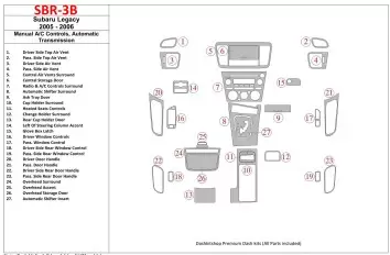 Subaru Legacy 2005-2006 Manual Gearbox AC Control, Automatic Gear Decor de carlinga su interior