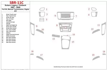 Subaru Legacy 2007-2009 Full Set, Manual Gear Box, Automatic AC BD Interieur Dashboard Bekleding Volhouder