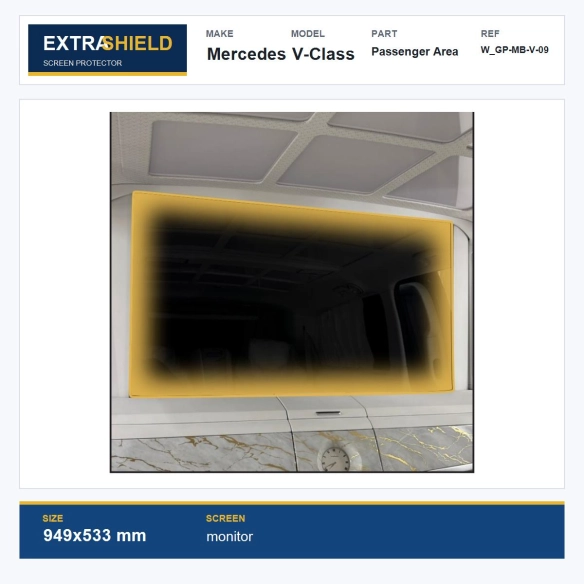 Mercedes V-Class Passenger Area ExtraShield Screen Protector