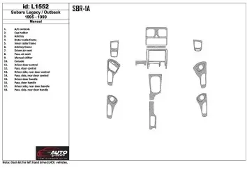 Subaru Legacy Outback 1995-1999 Manual Gearbox, 18 Parts set BD Interieur Dashboard Bekleding Volhouder