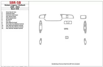 Subaru Legacy Outback 2000-2004 With OEM Wood Kit Interior BD Dash Trim Kit