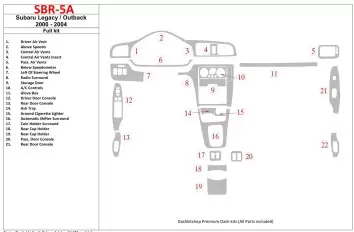 Subaru Legacy Outback 2000-2004 Without OEM Wood Kit Interior BD Dash Trim Kit