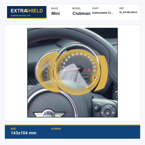 Mini Clubman Instrument Cluster ExtraShield Screen Protector