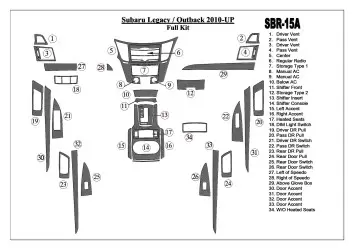 Subaru Outback 2010-UP Interior BD Dash Trim Kit