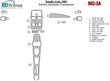 Suzuki Aerio 2002-2002 Full Set, Automatic Gear BD Interieur Dashboard Bekleding Volhouder