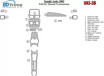 Suzuki Aerio 2002-2002 Full Set, Manual Gear Box Decor de carlinga su interior